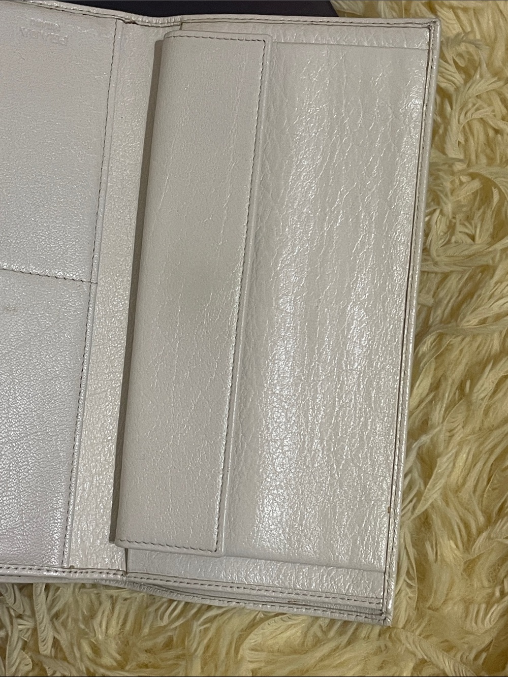 Authentic Vintage Prada Bianco Leather Flap Wallet with Silver Hardware - Picture 9 of 17